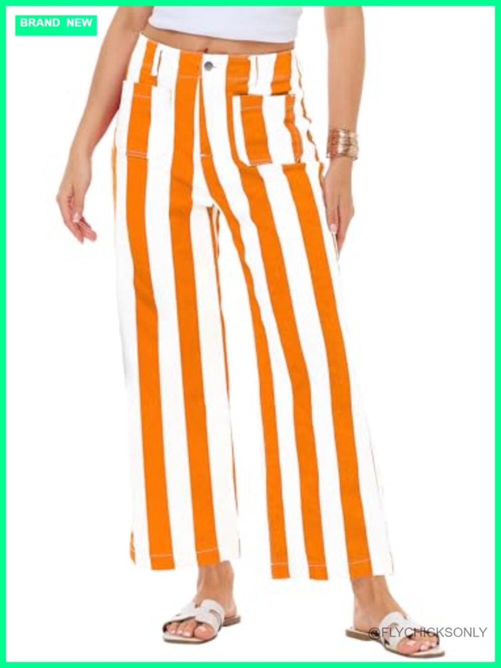 High Waist Wide Leg Cropped Stretchy Jeans with Pockets
